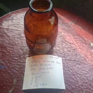 Avon Amber Glass Barrel Vase